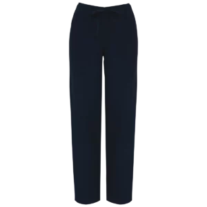 Verwassen damesbroek van linnen Washed Navy Blue