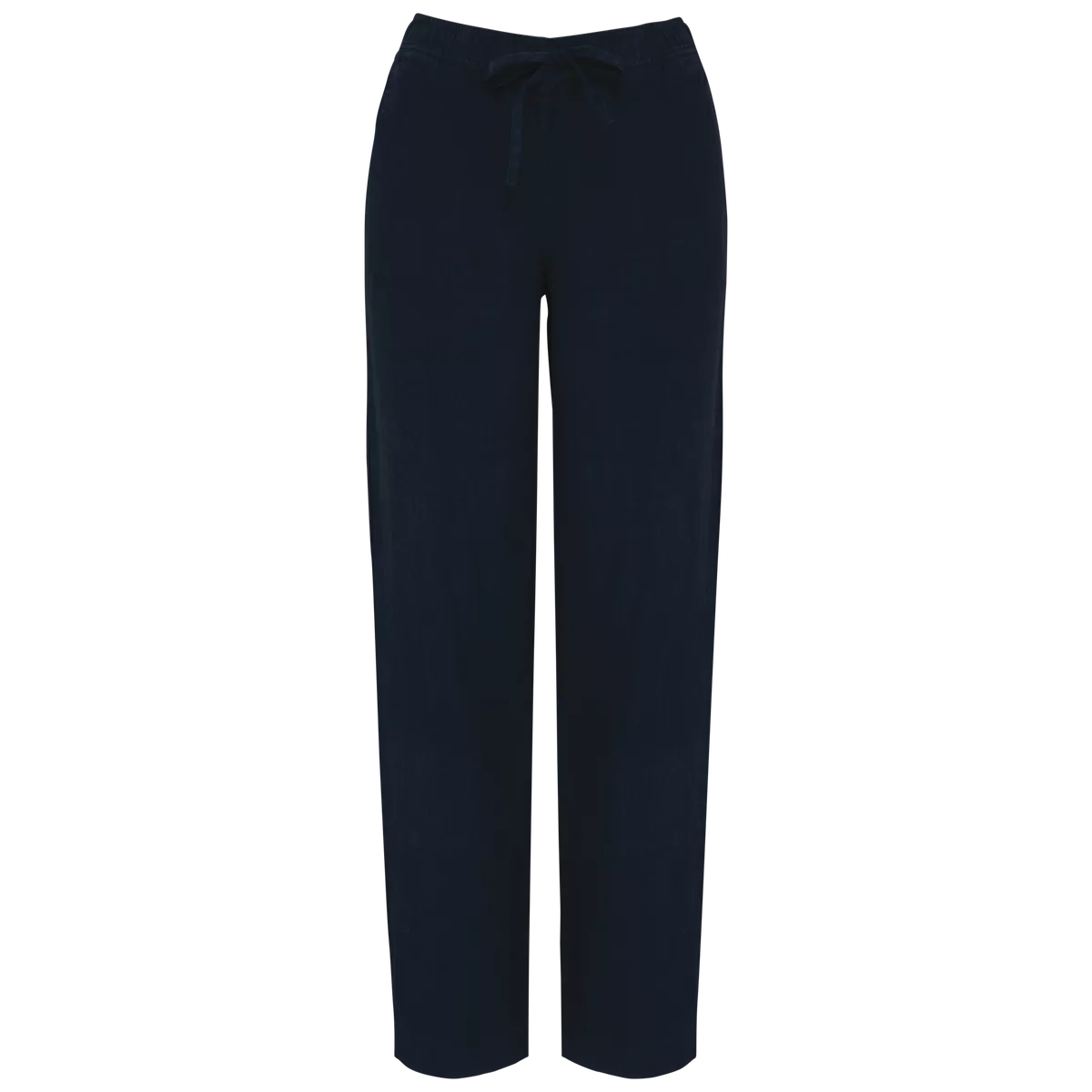 Verwassen damesbroek van linnen Washed Navy Blue