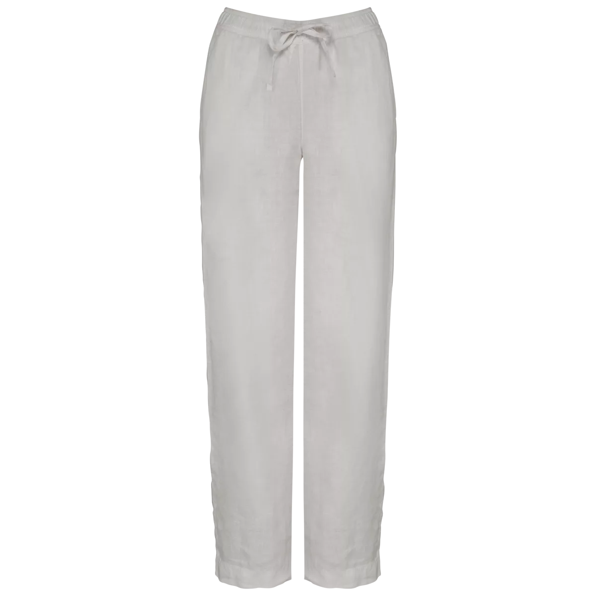 Verwassen damesbroek van linnen Washed White