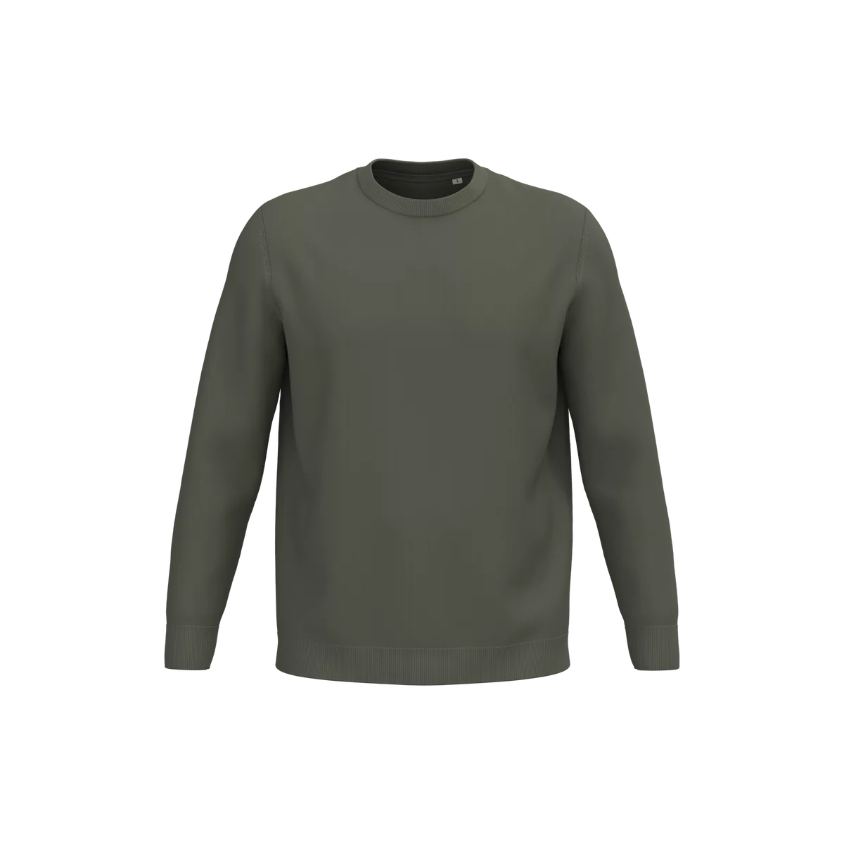 Ecologische herentrui met ronde hals Organic Khaki