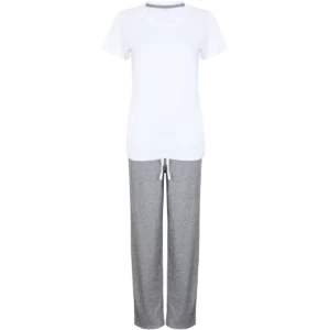 Women’s Lange broek Pyjamas Set White / Heather Grey