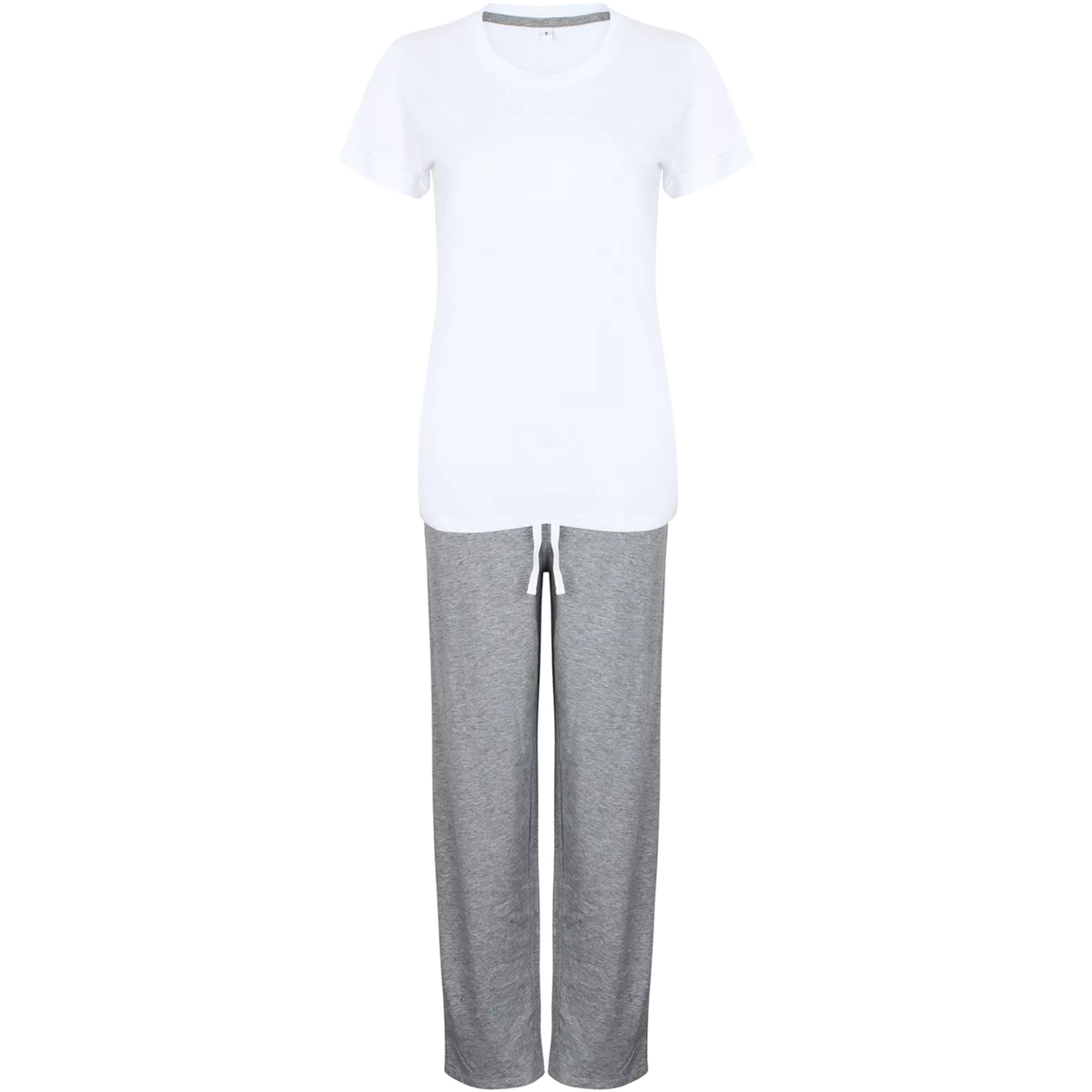 Women’s Lange broek Pyjamas Set White / Heather Grey