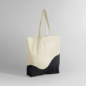 Organic reistas met wervelprint Natural / Black