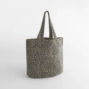 Canvas cabas tas met luipaardprint Vintage leopard print