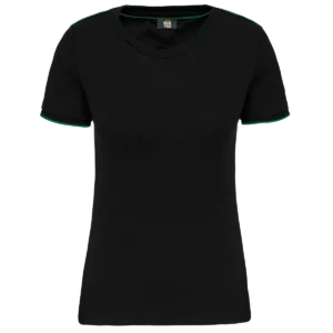Dames-T-shirt Day To Day korte mouwen Black / Kelly Green