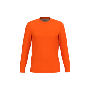 Ecologisch uniseks T-shirt lange mouwen katoen/polyester Fluorescent Orange