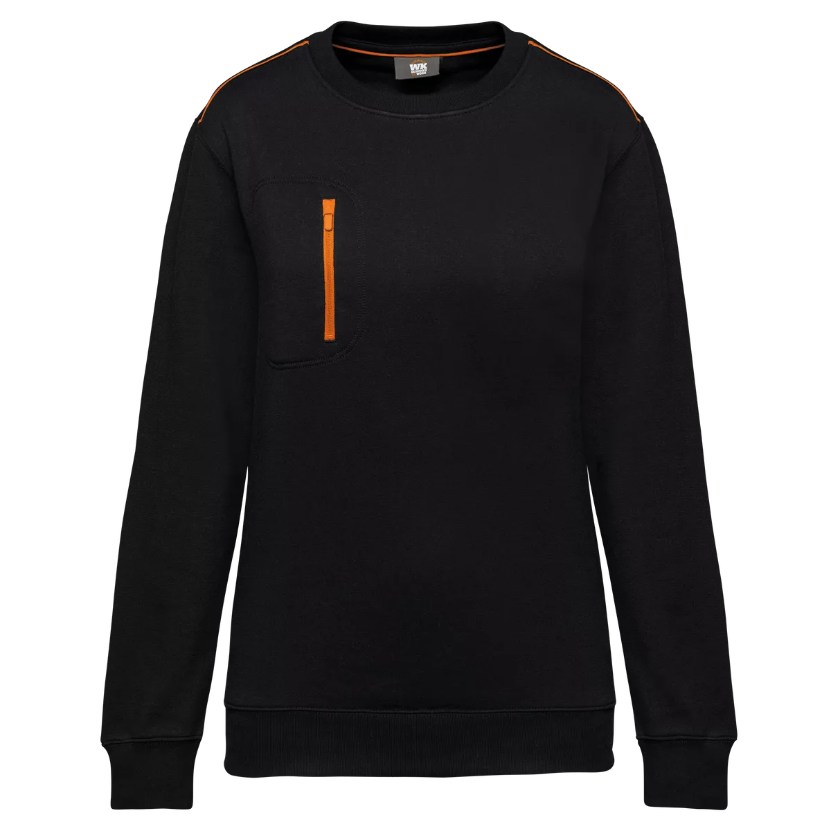 Day To Day sweater zakje met contrasterende rits Black / Orange