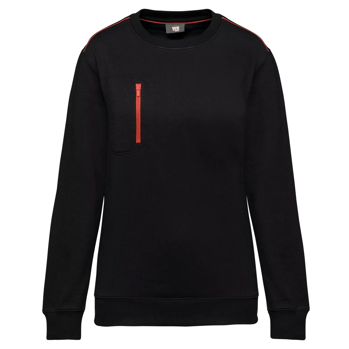 Day To Day sweater zakje met contrasterende rits Black / Red