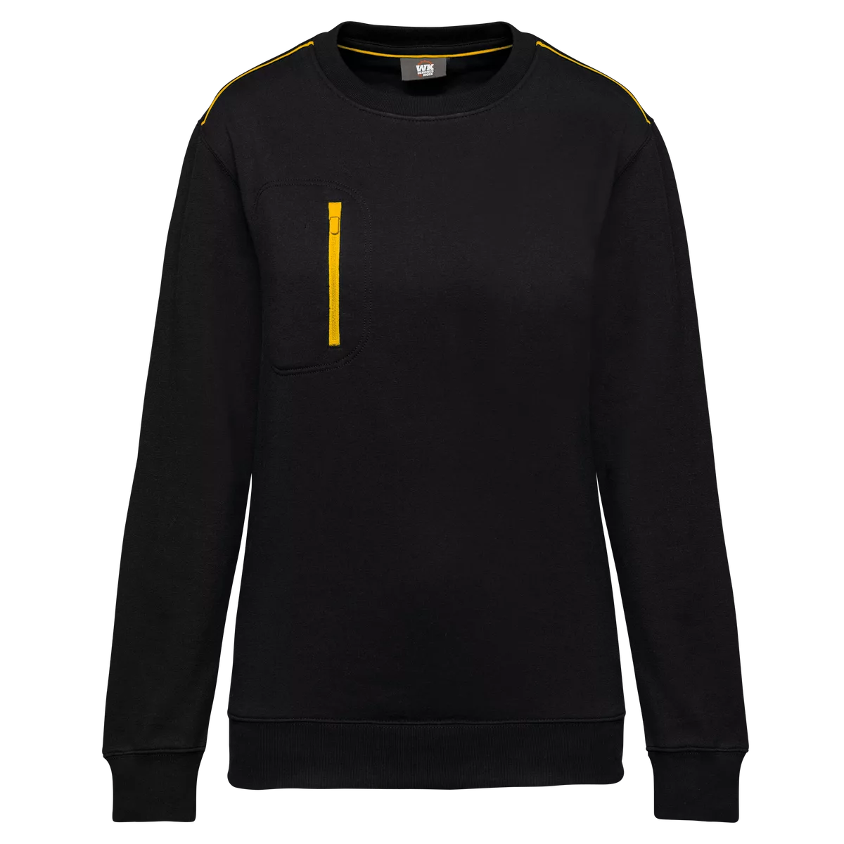 Day To Day sweater zakje met contrasterende rits Black / Yellow
