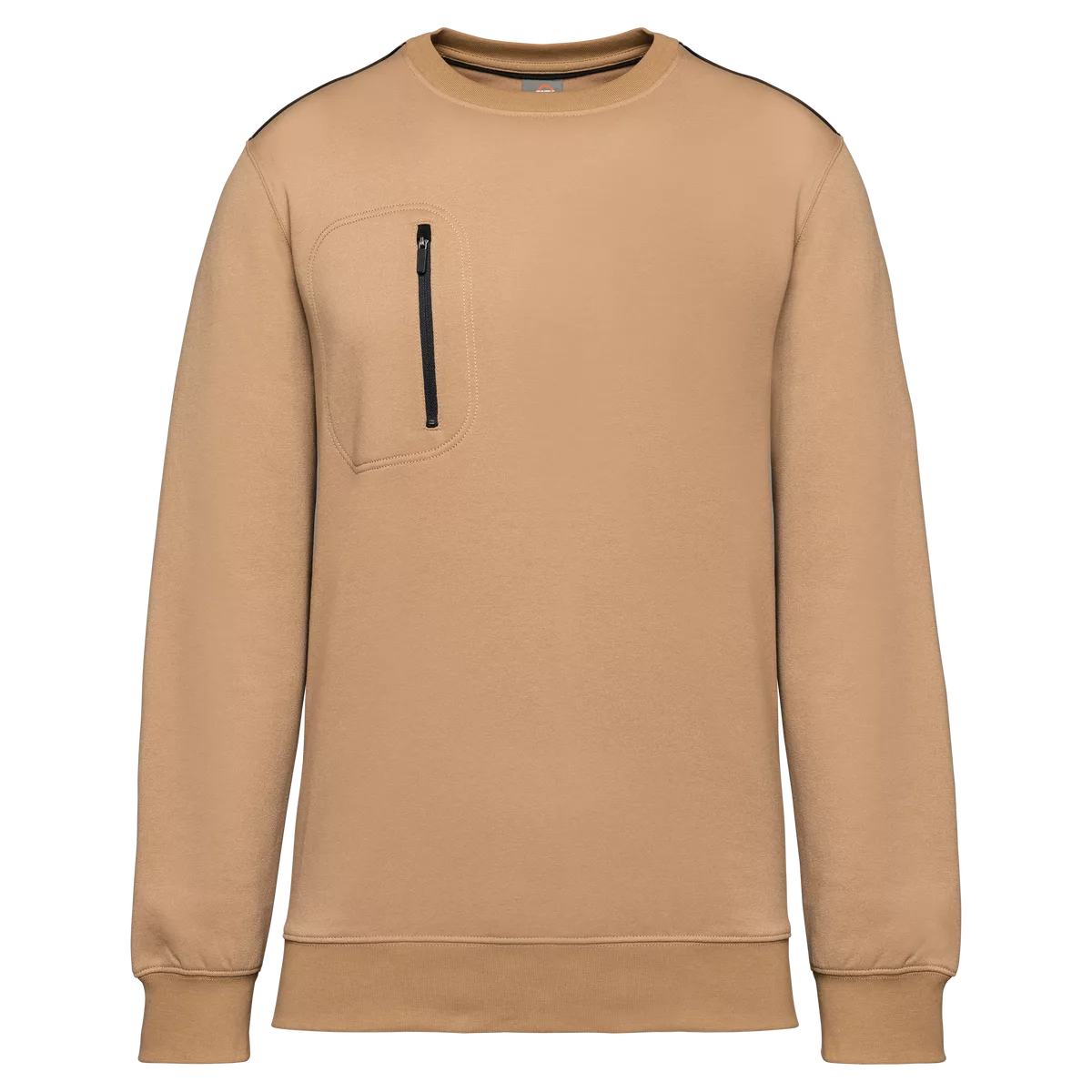 Day To Day sweater zakje met contrasterende rits Camel / Black