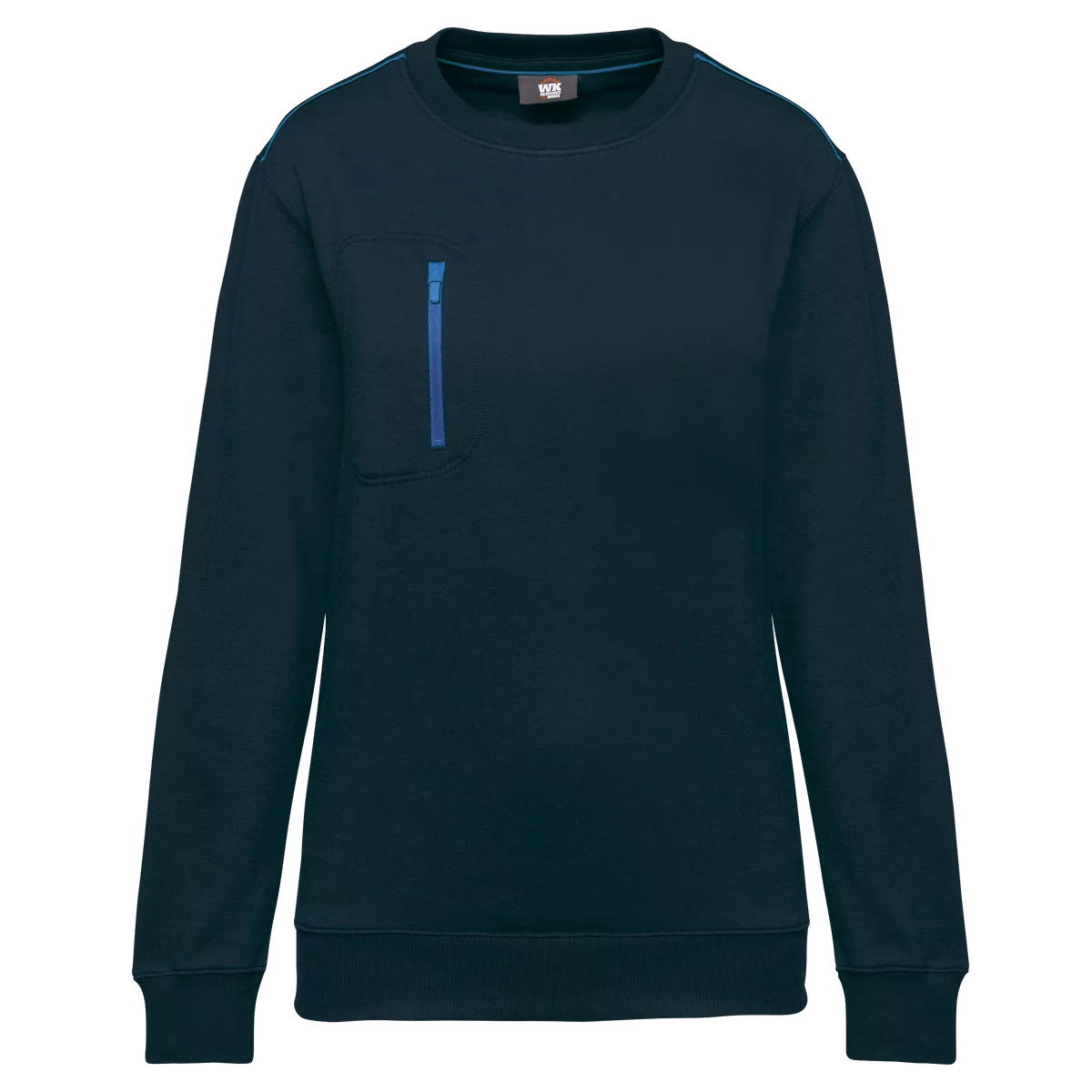 Day To Day sweater zakje met contrasterende rits Navy / Royal Blue