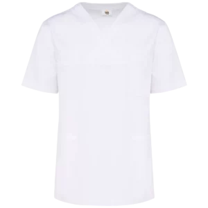 Katoenen unisex tuniek met korte mouwen White