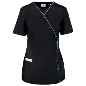 Damesblouse van polykatoen met drukknopen Black