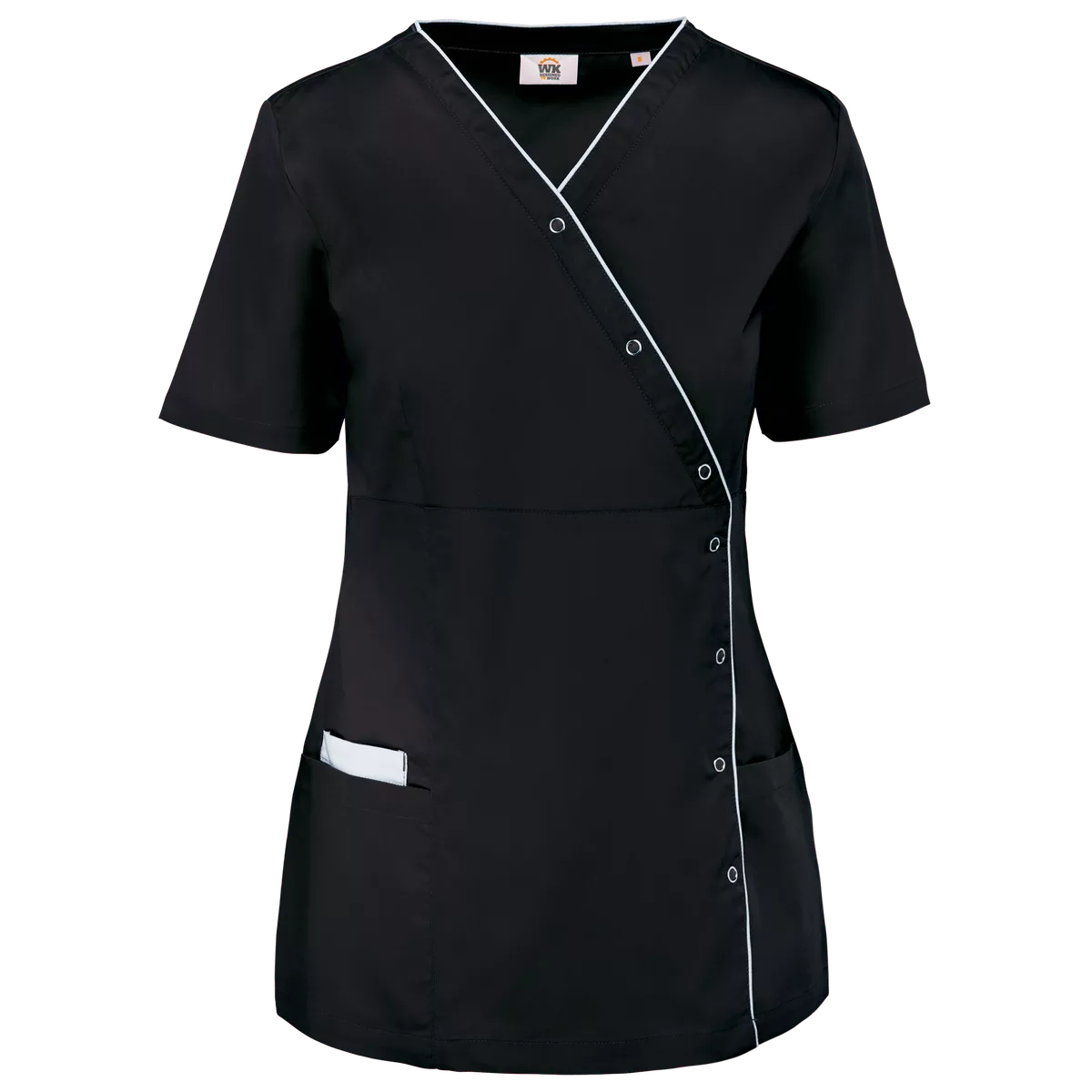 Damesblouse van polykatoen met drukknopen Black