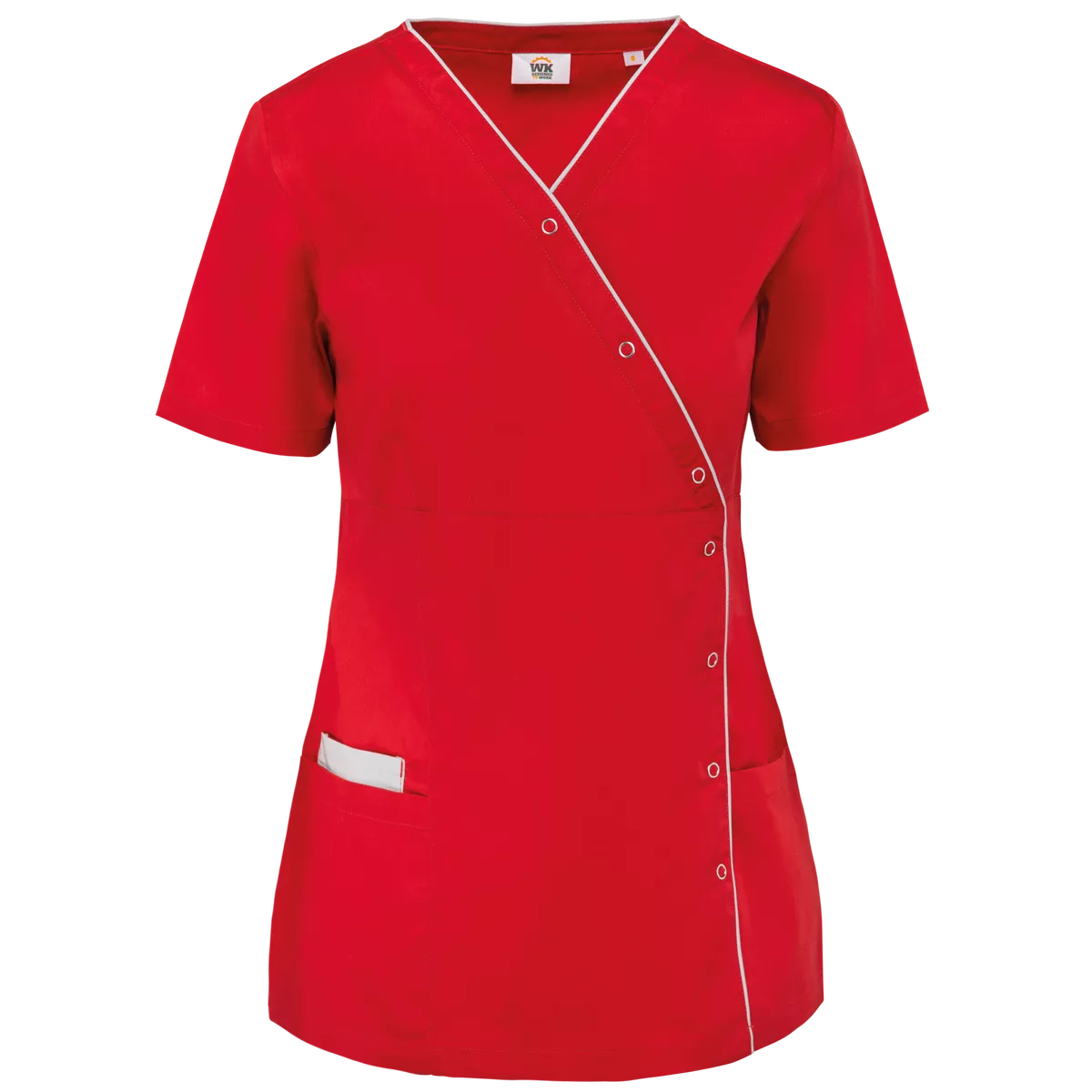 Damesblouse van polykatoen met drukknopen Deep Red