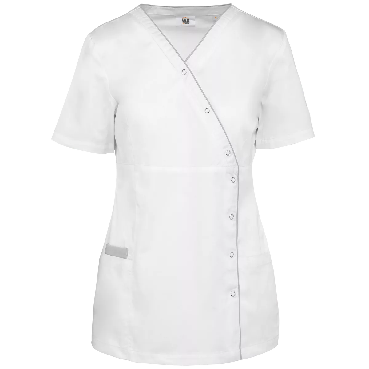 Damesblouse van polykatoen met drukknopen White