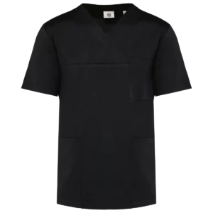 Unisex tuniek met korte mouwen van polykatoen Black