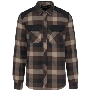 Geruit overshirt met zakken Chocolate / Dark Beige Checked / Black