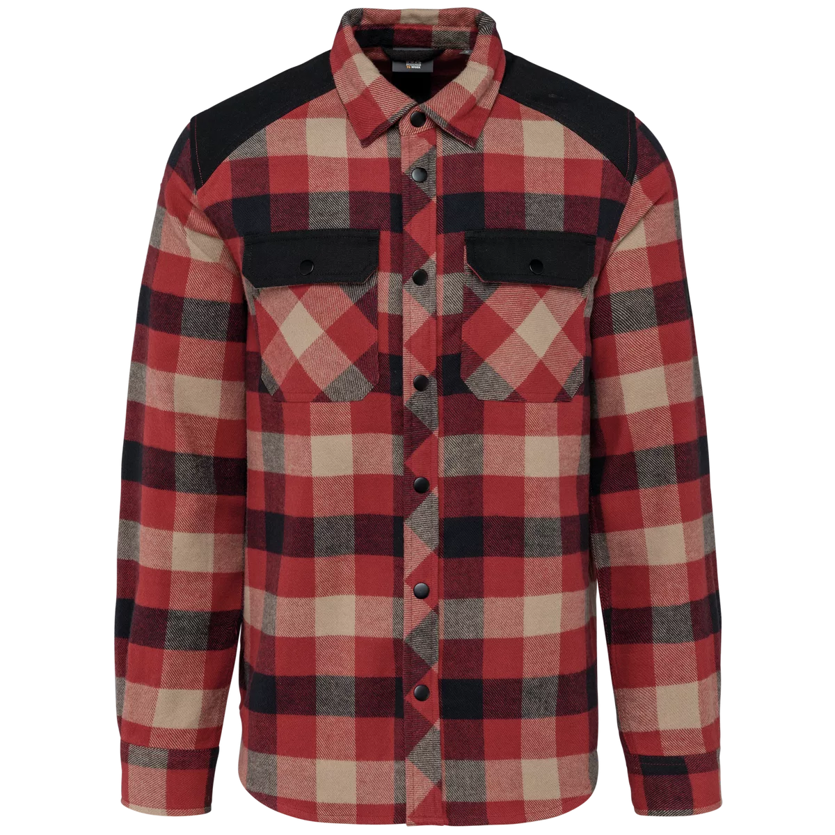 Geruit overshirt met zakken Red / Dark Beige Checked / Black