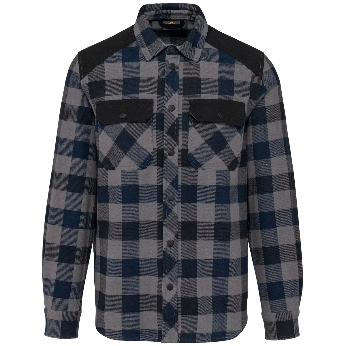 Geruit overshirt met zakken Storm Grey / Navy Checked / Black