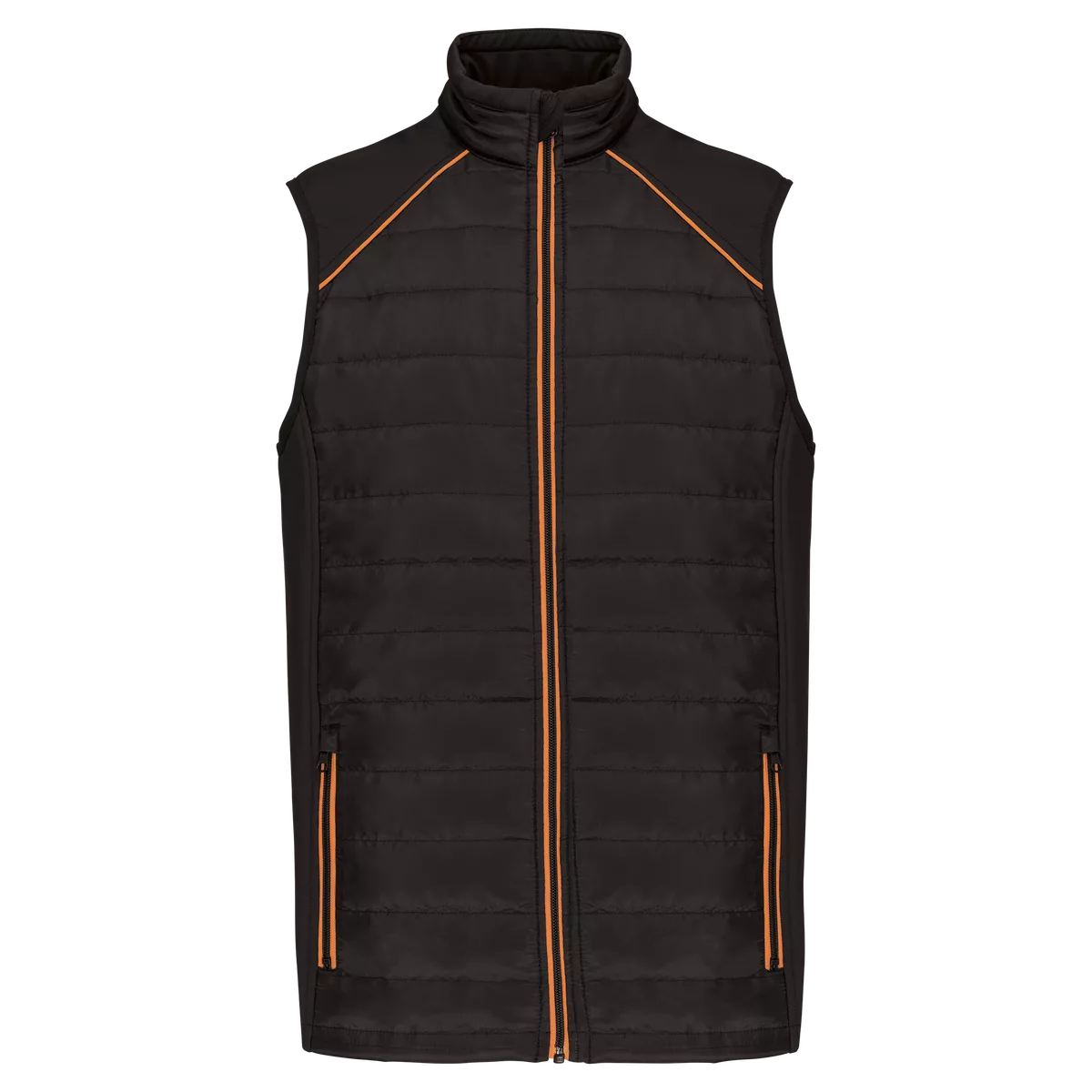 Bodywarmer Day To Day in twee stoffen Black / Orange