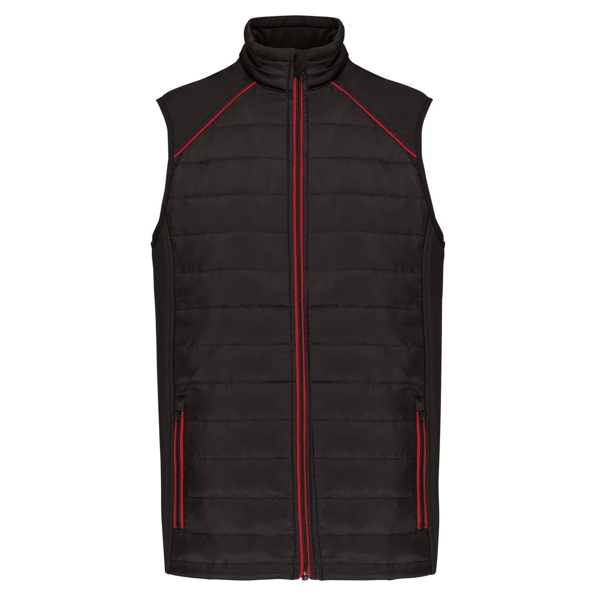 Bodywarmer Day To Day in twee stoffen Black / Red