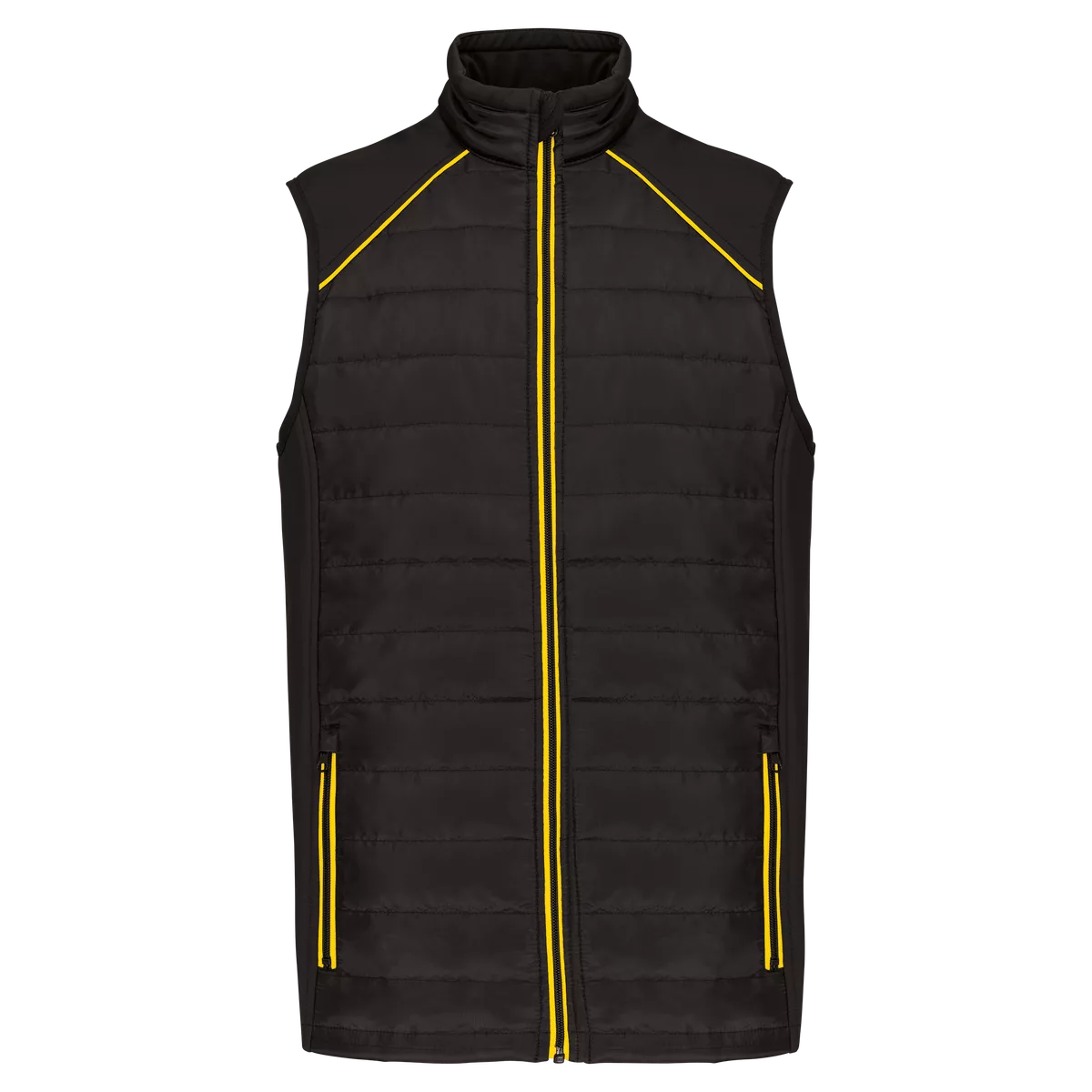 Bodywarmer Day To Day in twee stoffen Black / Yellow