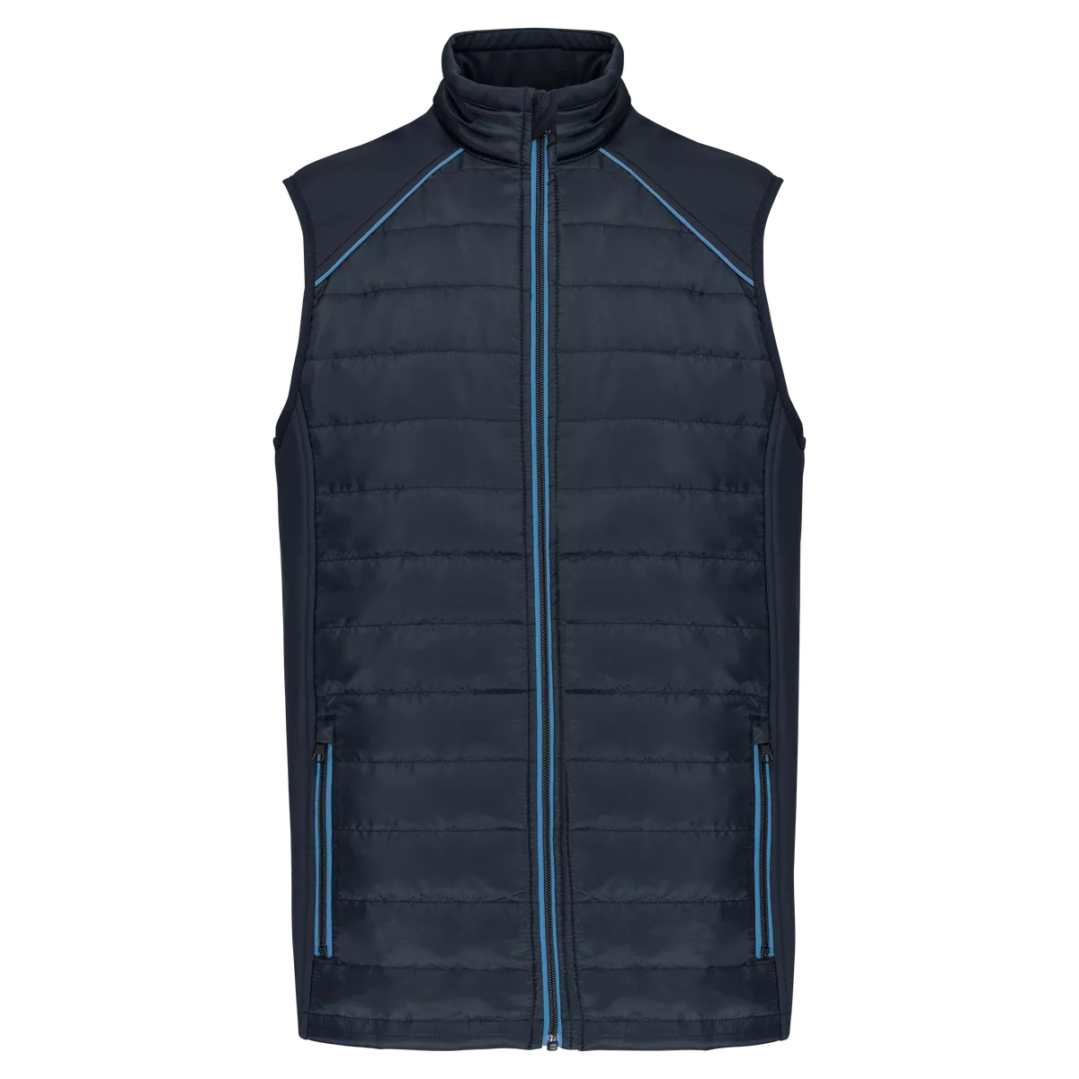 Bodywarmer Day To Day in twee stoffen Navy / Light Royal Blue