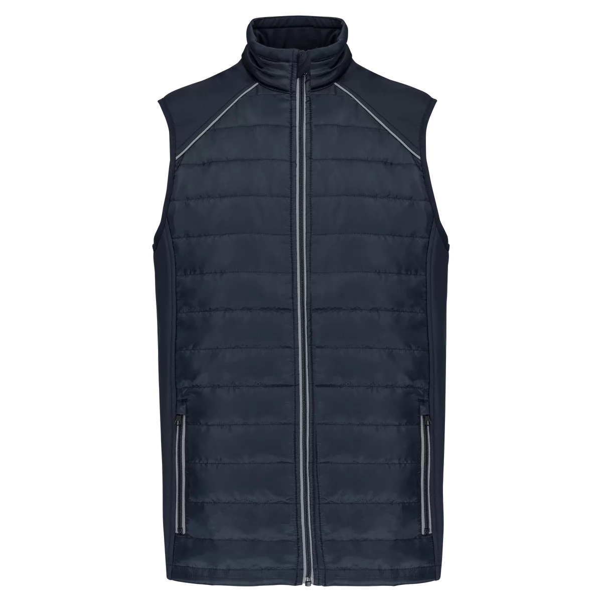 Bodywarmer Day To Day in twee stoffen Navy / Silver