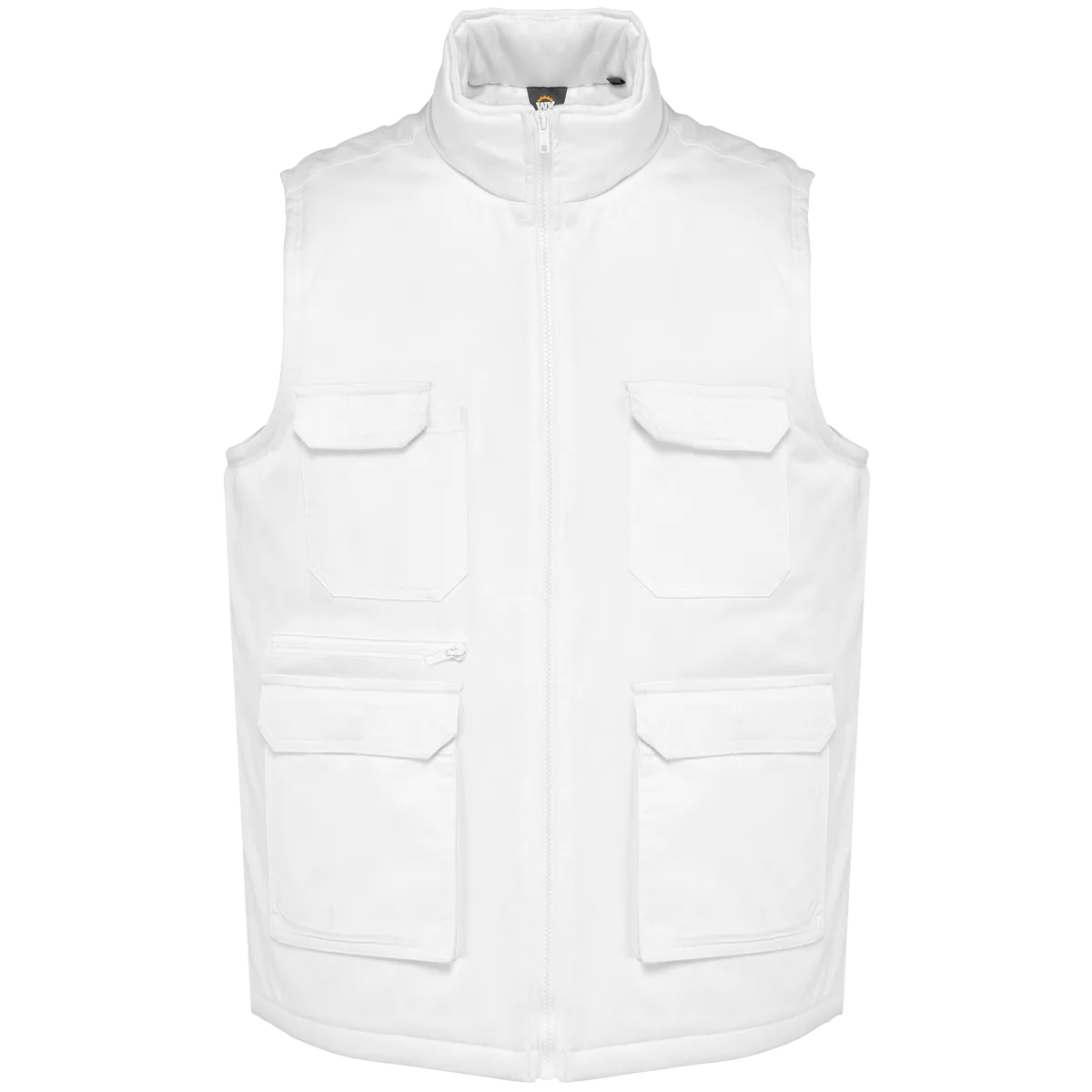 Gewatteerde uniseks bodywarmer van polykatoen multizakken White