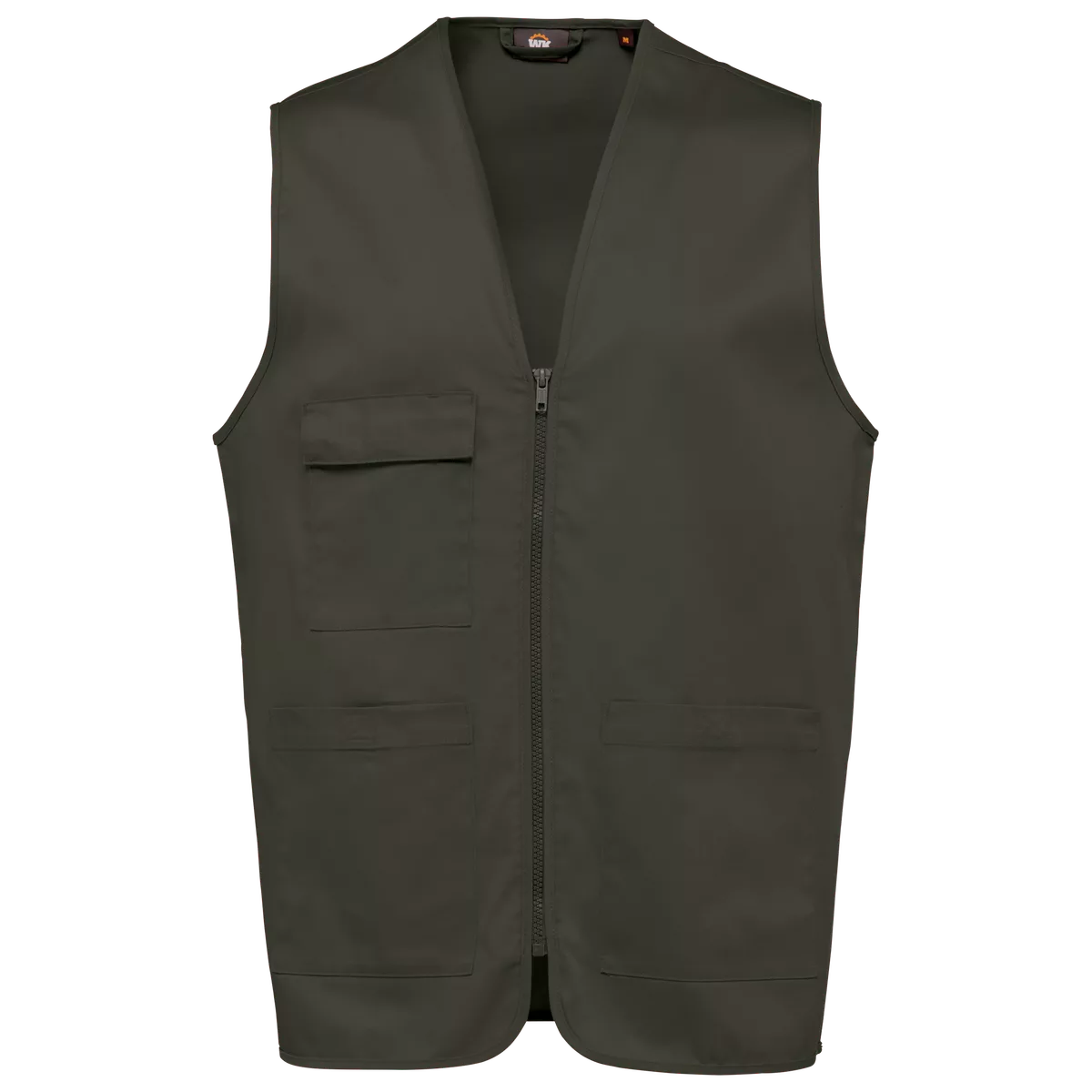 Gilet polykatoen multizakken Dark Khaki