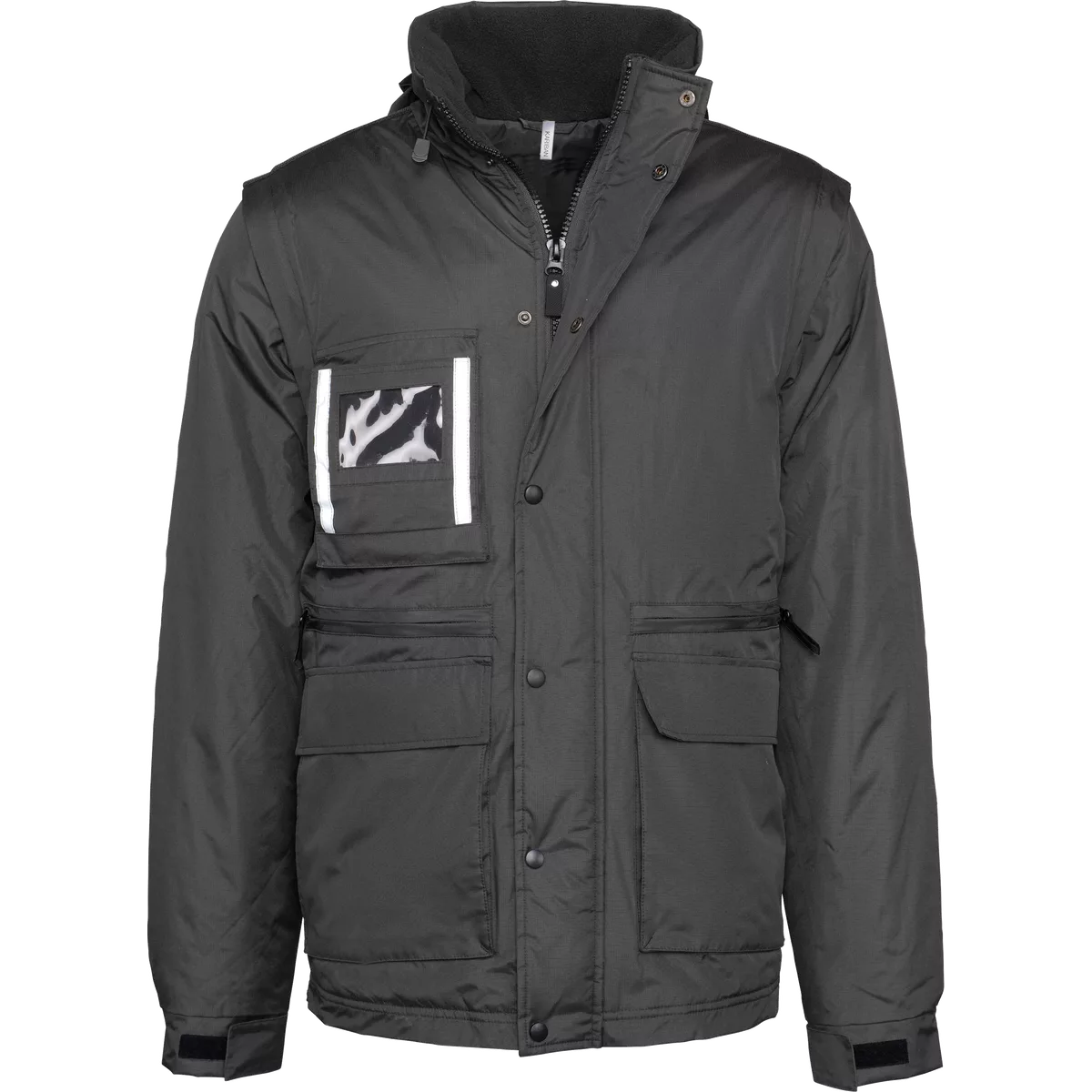 Workwear Parka Met Afritsbare Mouwen heren Black