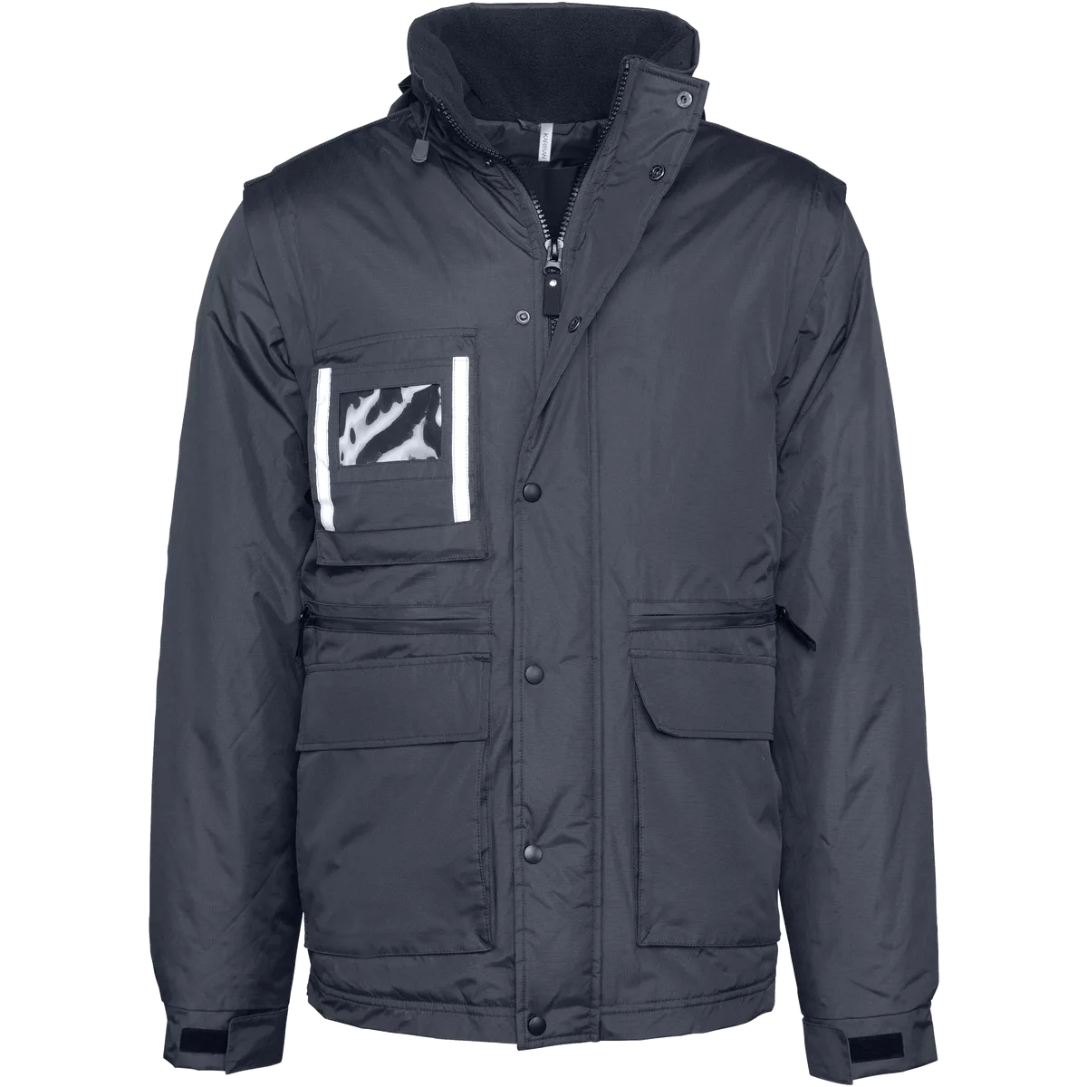 Workwear Parka Met Afritsbare Mouwen heren Navy