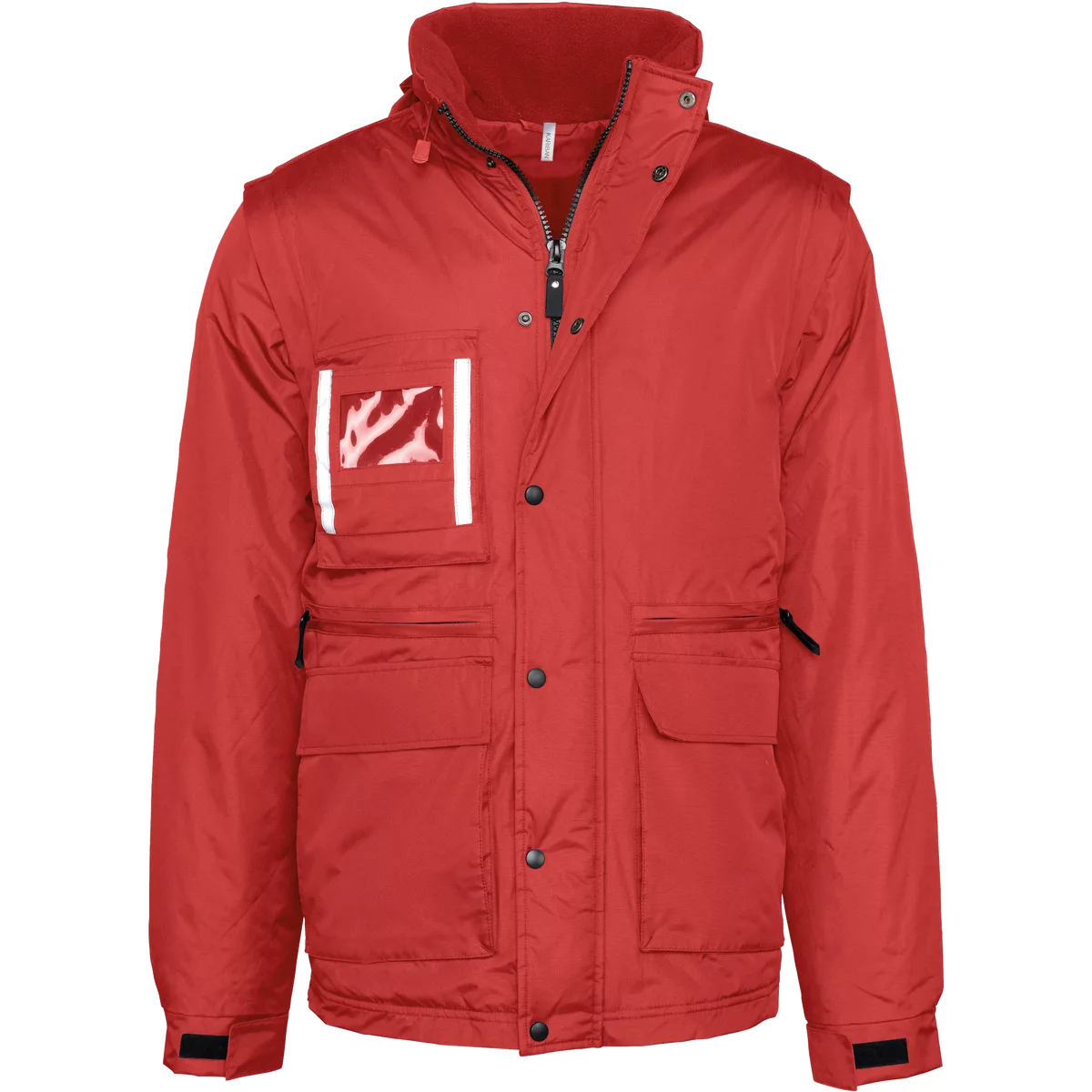 Workwear Parka Met Afritsbare Mouwen heren Red