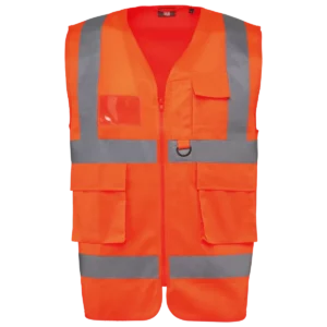 Gerecycled HI-VIS VEILIGHEIDSHESJE met rits Hi Viz Orange