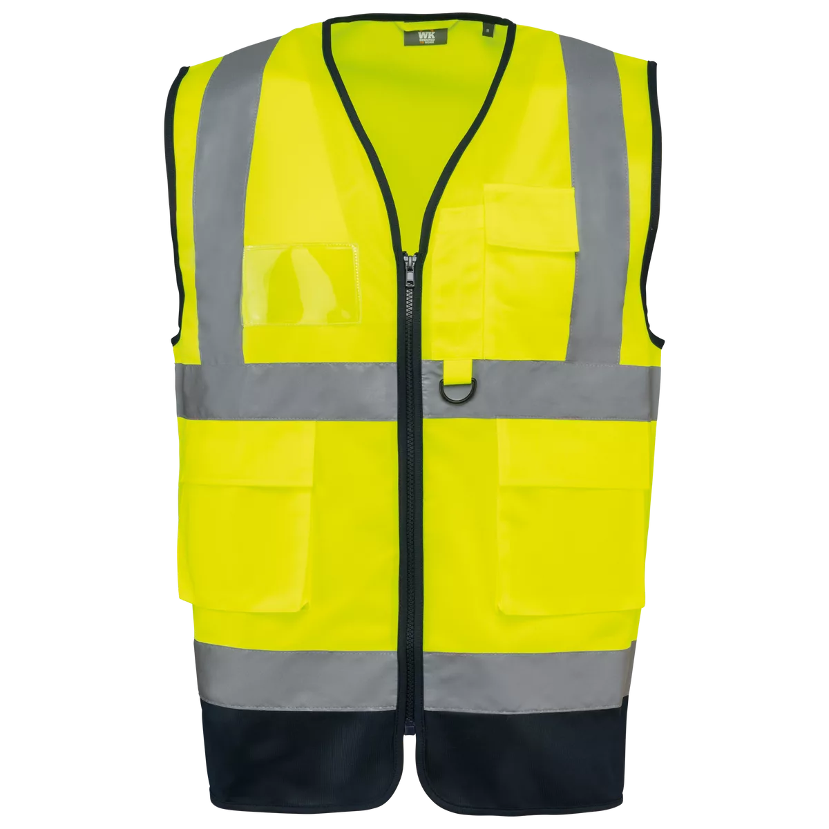 Gerecycled HI-VIS VEILIGHEIDSHESJE met rits Hi Viz Yellow / Navy