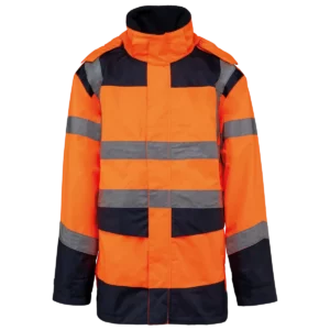 Gerecyclede veiligheidsparka 4-in-1 Hi Viz Orange / Navy