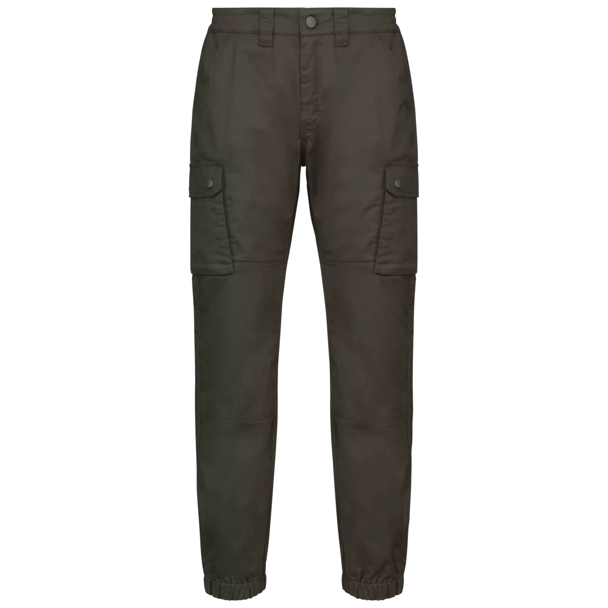 Uniseks Cargobroek uniseks met elastisch boord Dark Khaki