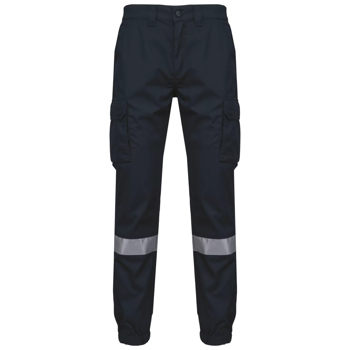 Uniseks Cargobroek uniseks met elastische boord en reflecterende strook Navy