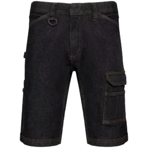 Denim herenbermuda met meerdere zakken Black Rinse
