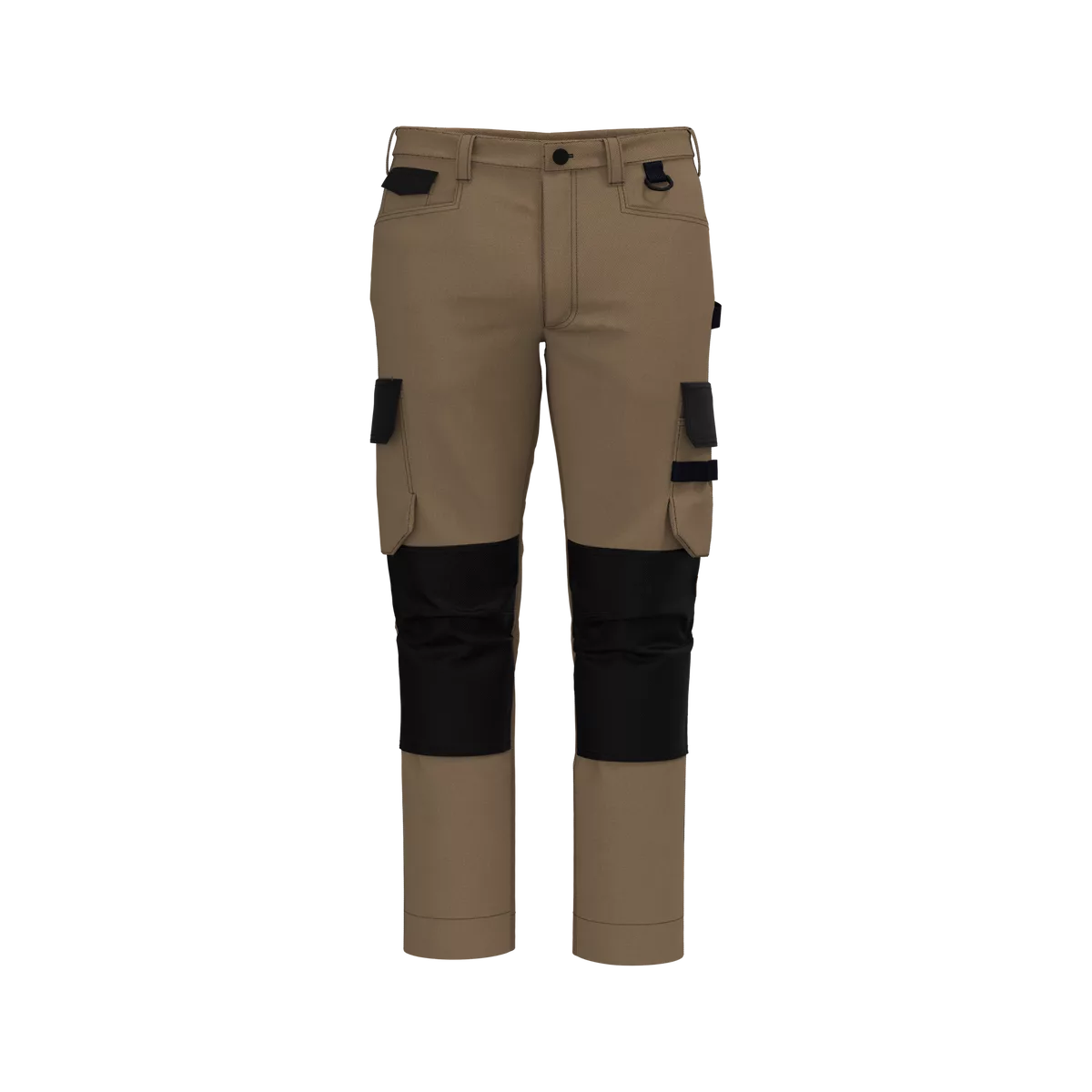 Tweekleurige heren werkbroek Camel / Black