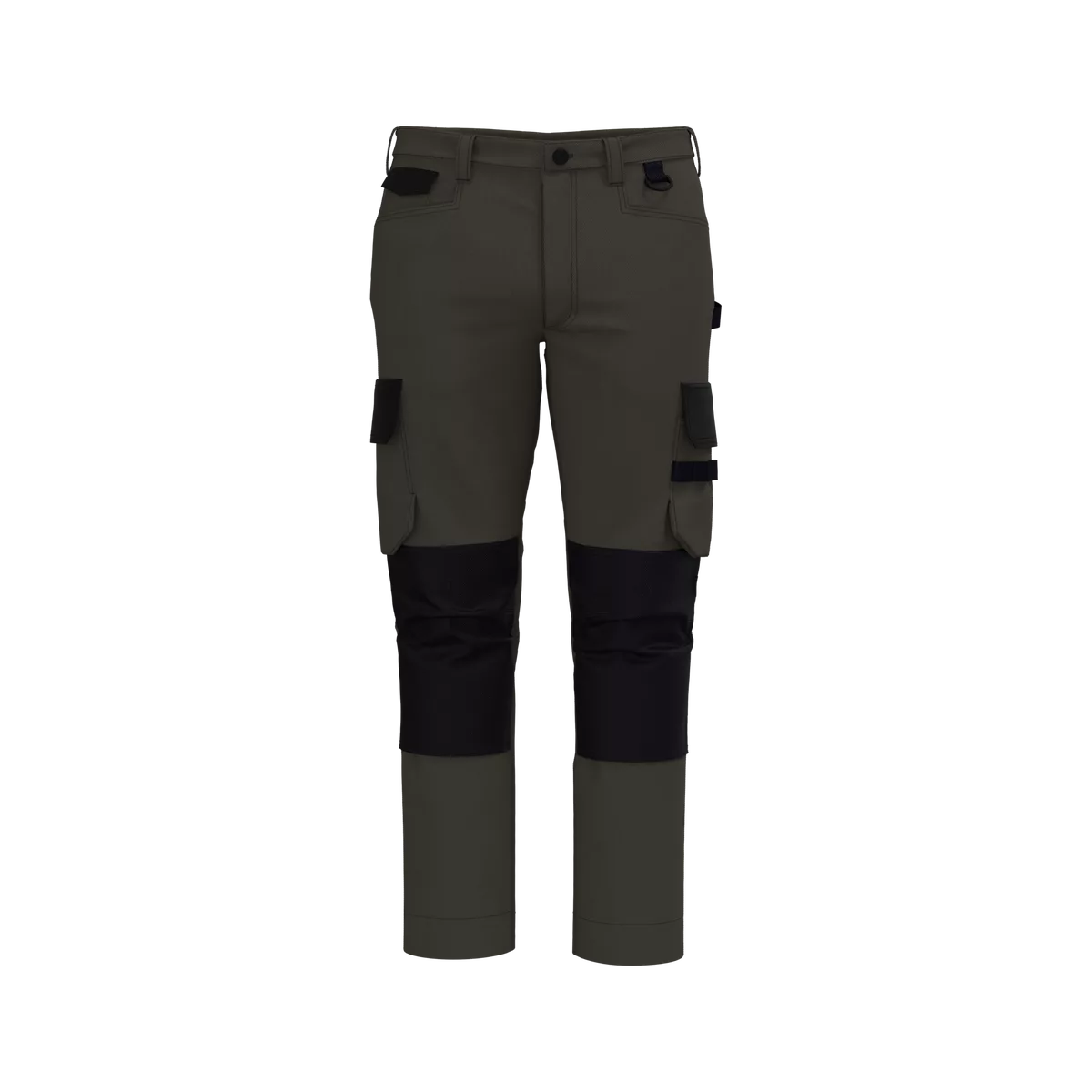 Tweekleurige heren werkbroek Dark Khaki / Black