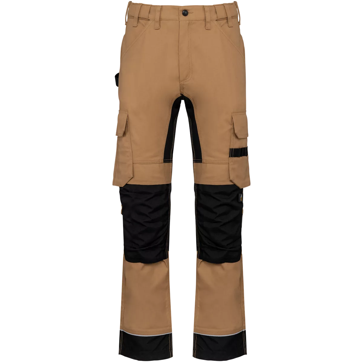 Gerecycled performance heren werkbroek Camel / Black