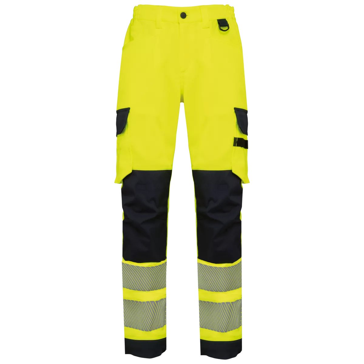 Gerecyclede veiligheidsbroek met veel zakken Hi Viz Yellow / Navy