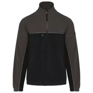 Tweekleurig ecologisch uniseks fleecevest Black / Dark Grey
