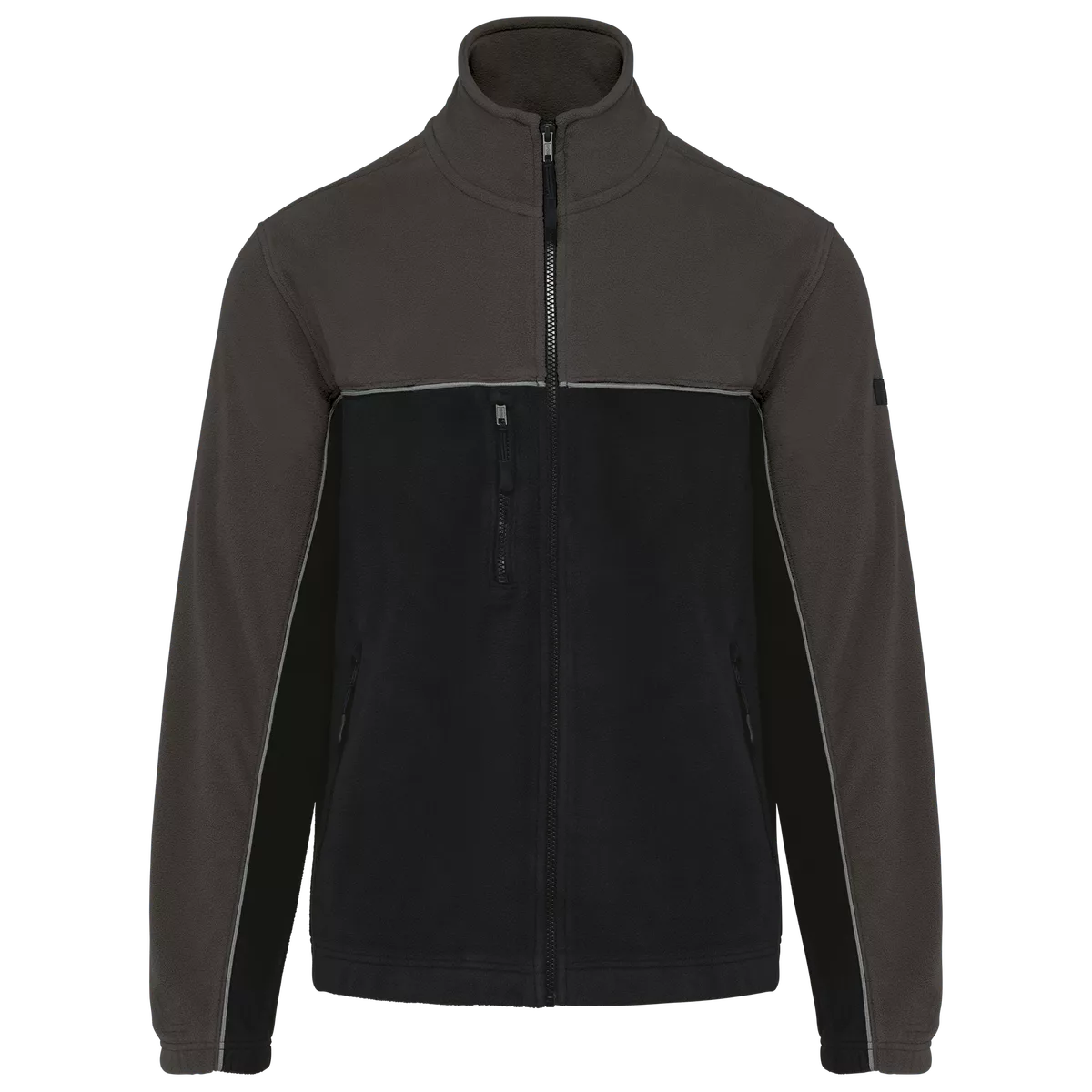 Tweekleurig ecologisch uniseks fleecevest Black / Dark Grey