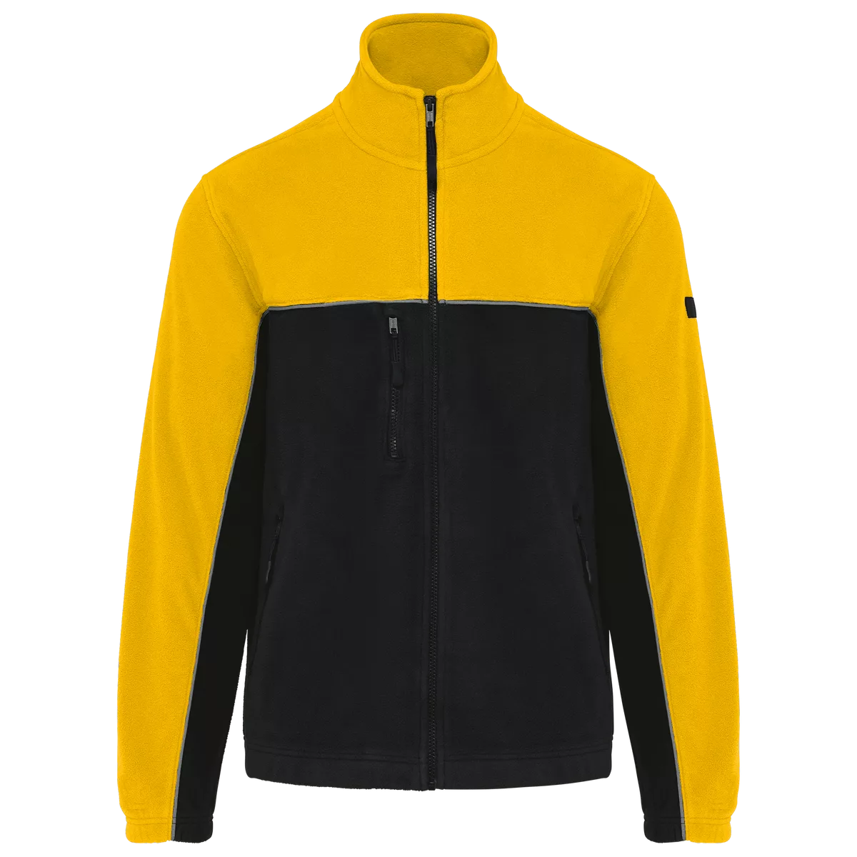 Tweekleurig ecologisch uniseks fleecevest Black / Yellow
