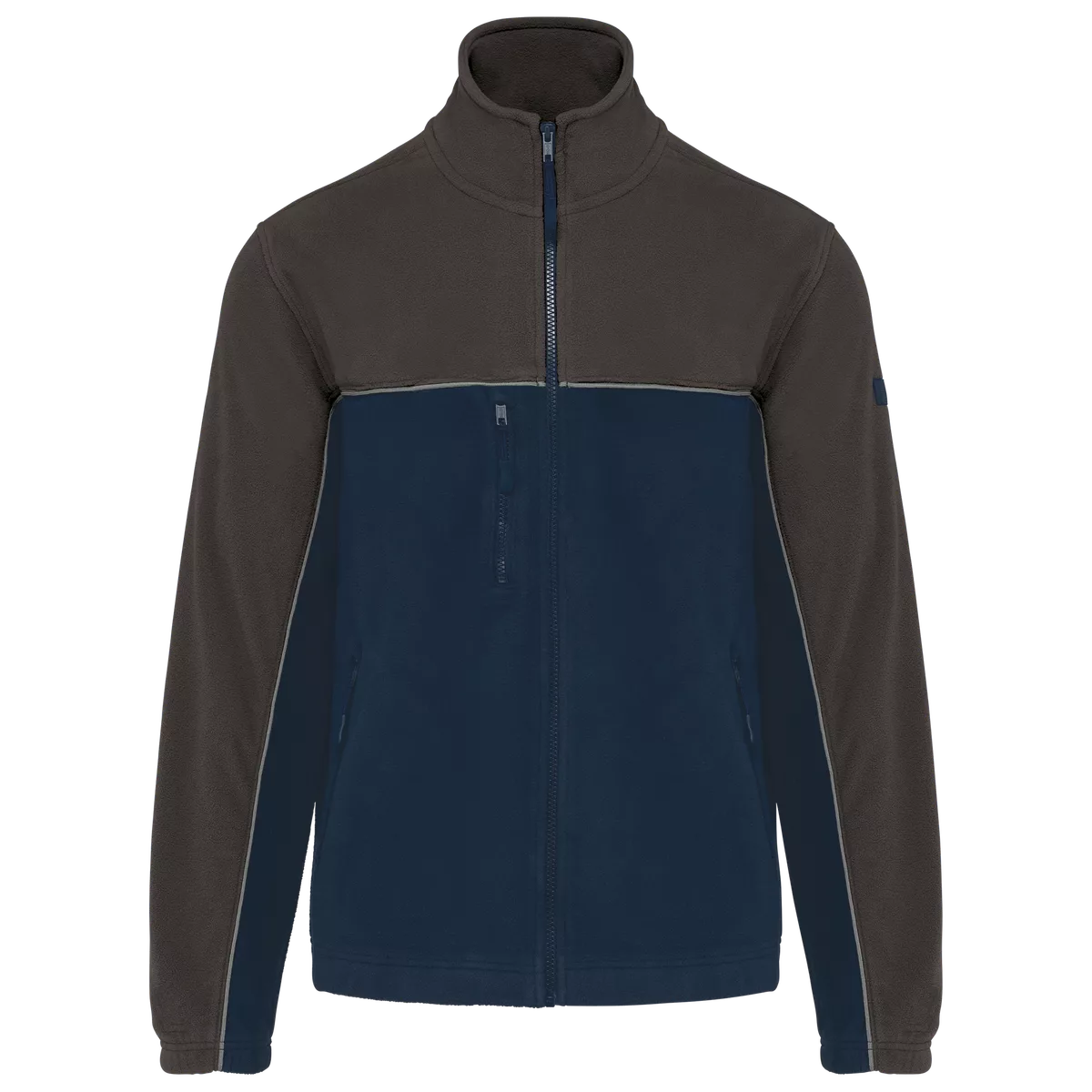 Tweekleurig ecologisch uniseks fleecevest Navy / Dark Grey
