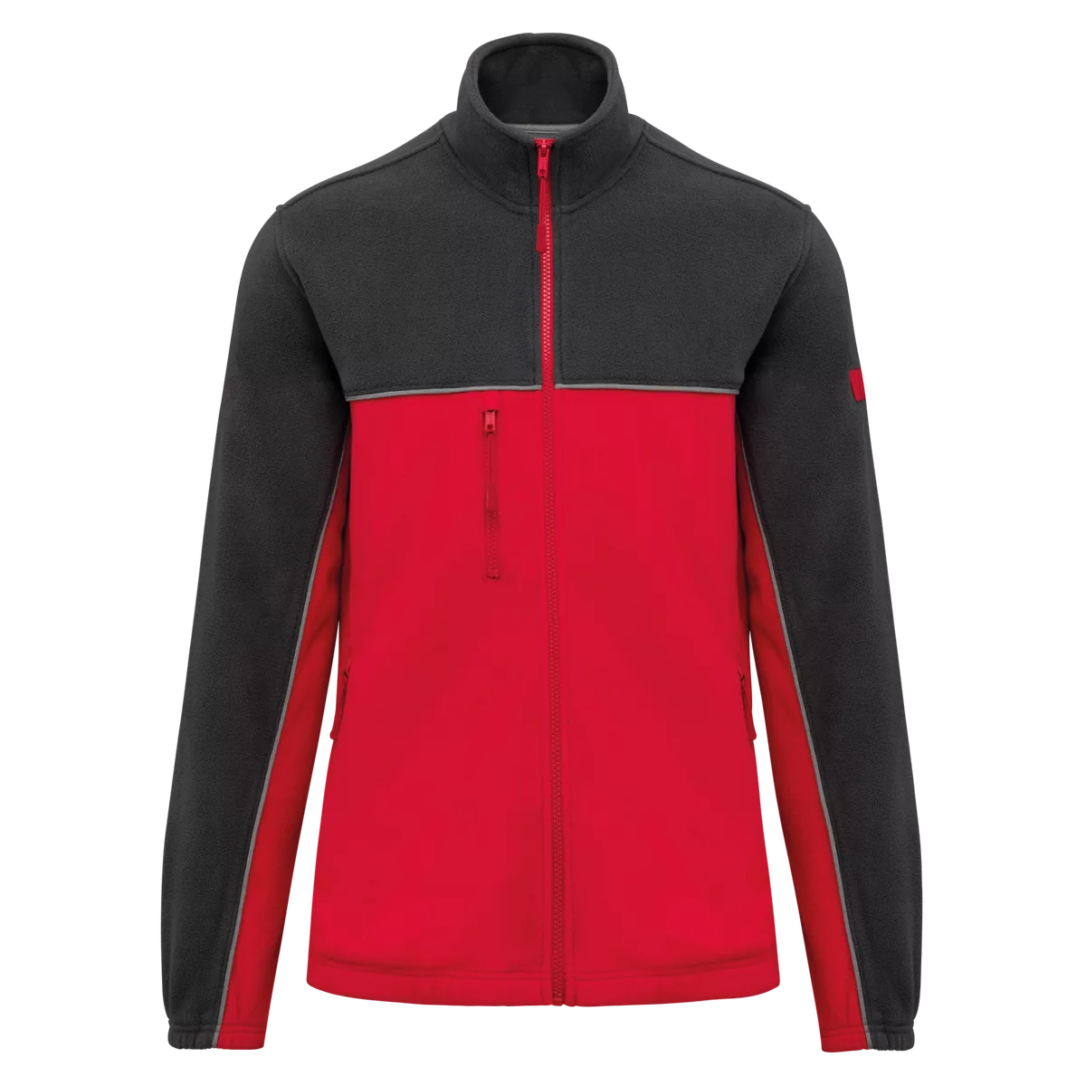 Tweekleurig ecologisch uniseks fleecevest Red / Dark Grey