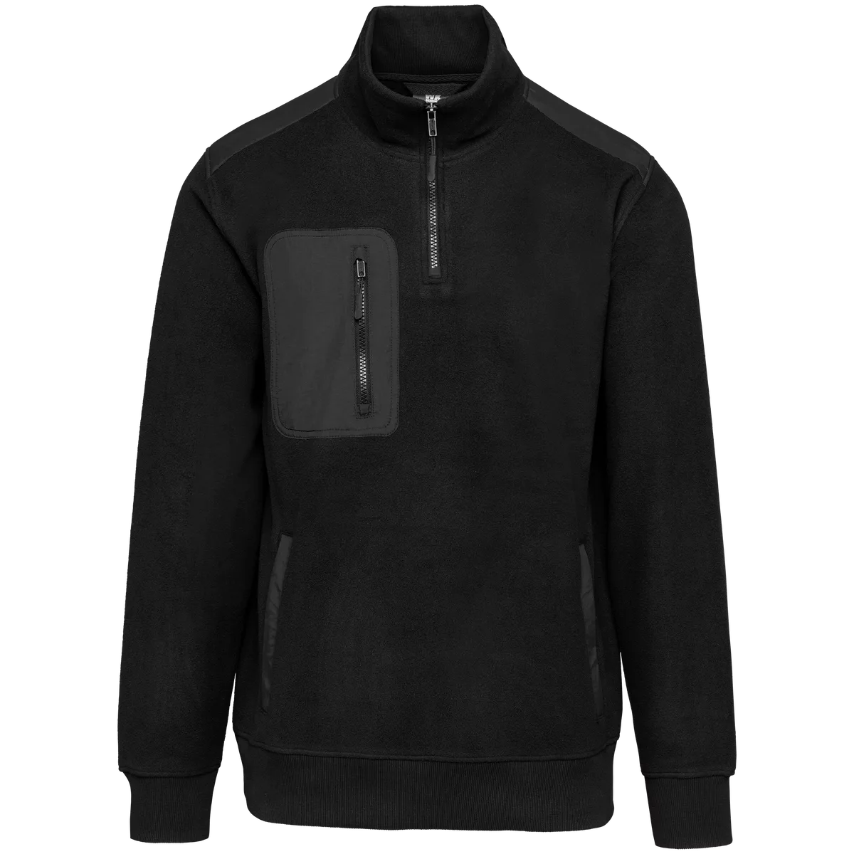 Ecologishe fleece met ritskraag unisex Black